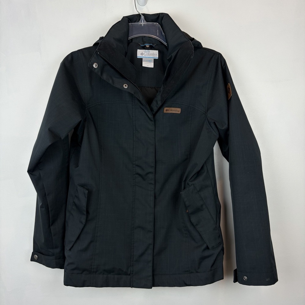 Columbia Jacket Mens Small Interchange Hooded Black Read